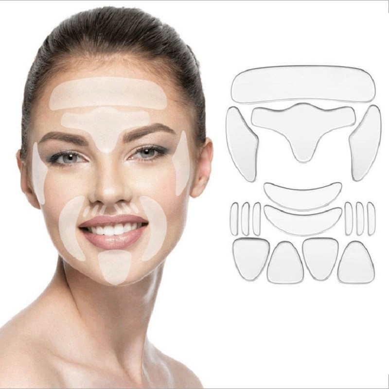 Face Mask Silicone - Patchs Anti-rides en Silicone réutilisables, pour